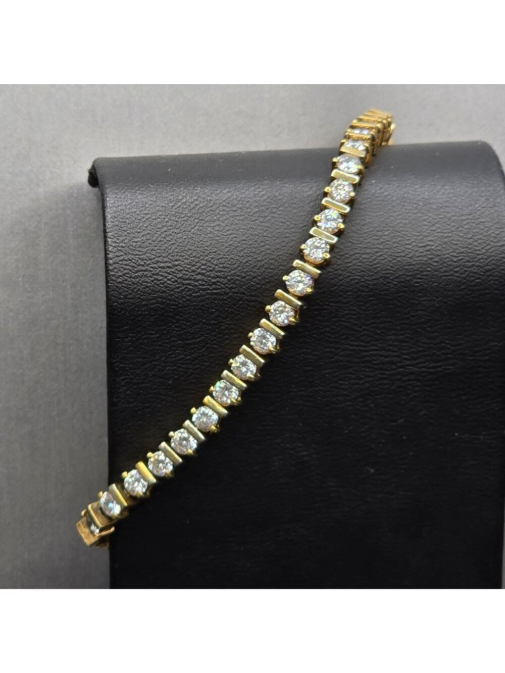 Vermeil Sterling Silver CZ Tennis Bracelet 7" Cubic Zirconia 925 - Picture 8 of 13